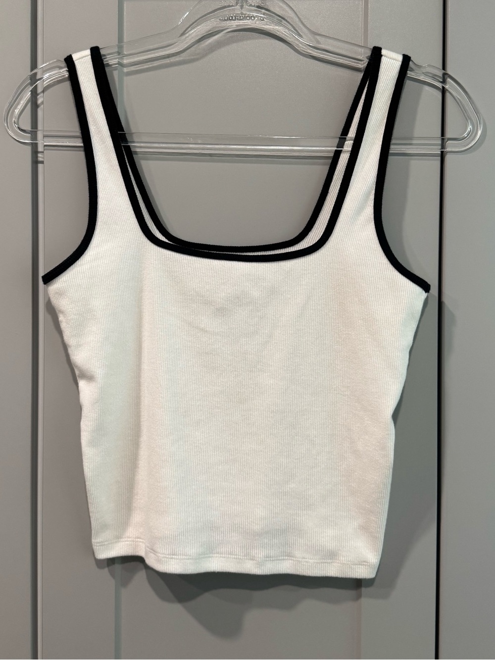 Abercrombie & Fitch White Tank Top with Black Trim